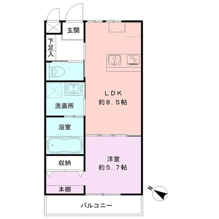 フェルディ女池西の物件間取画像